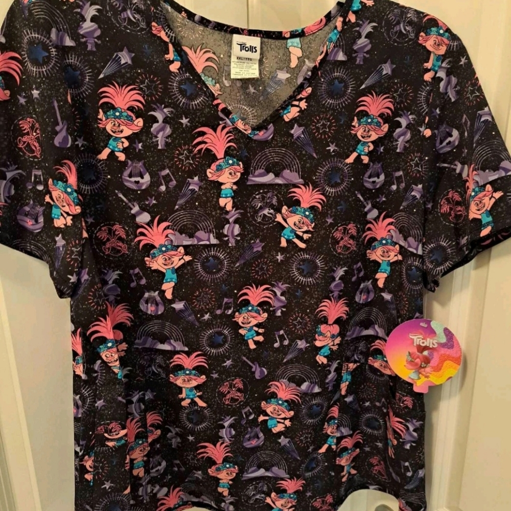 Brand New Women's Trolls Scrub Top